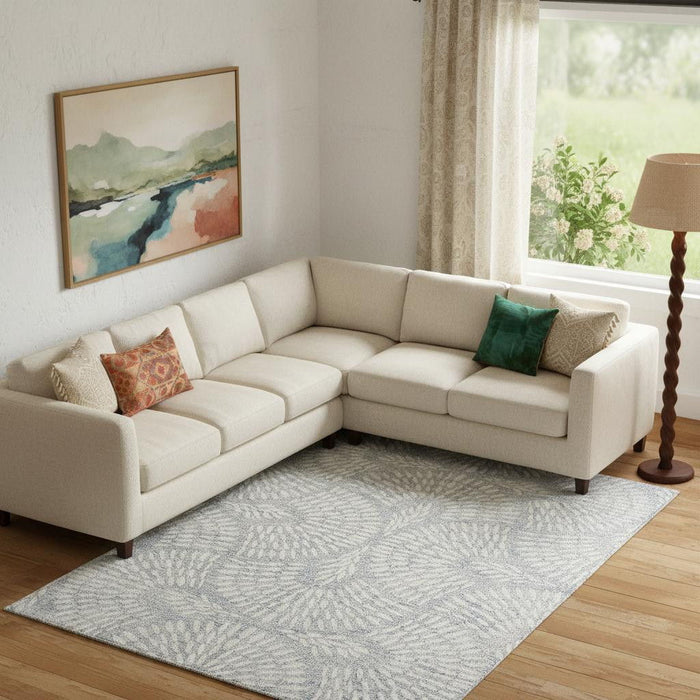 9' X 12' Wool Floral Hand Tufted Area Rug (722344) - Blue / Ivory