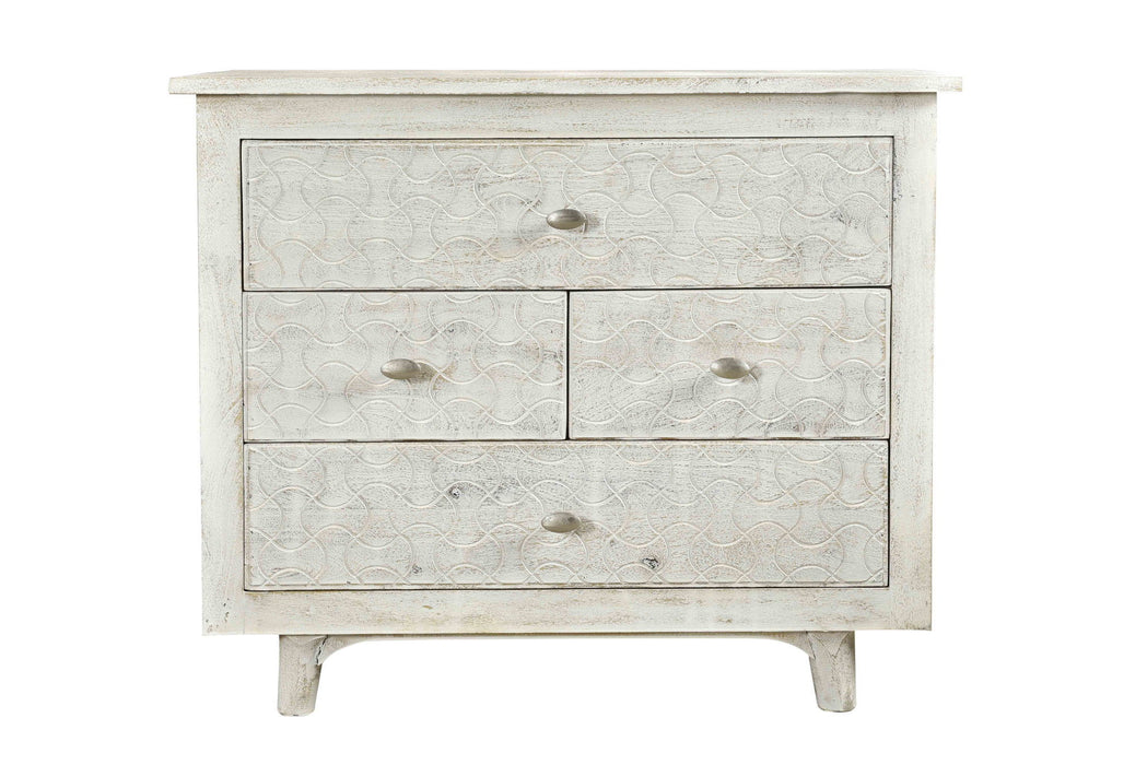 Four Drawer Nightstand - White