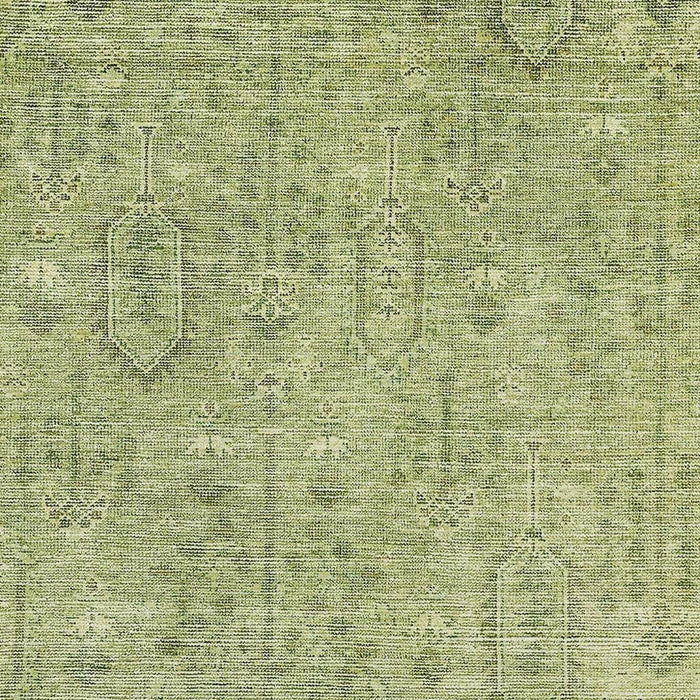 10' X 14' Southwestern Washable Area Rug With UV Protection - Sage And Green