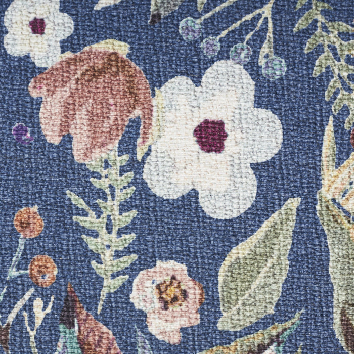9' X 12' Transitional Floral Distressed Non Skid Area Rug - Ivory