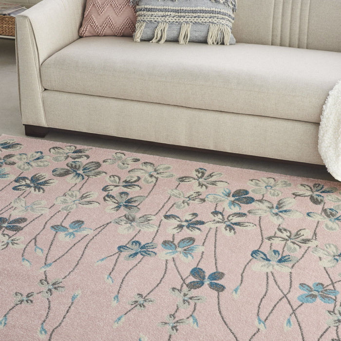 9' X 12' Floral Area Rug - Pink