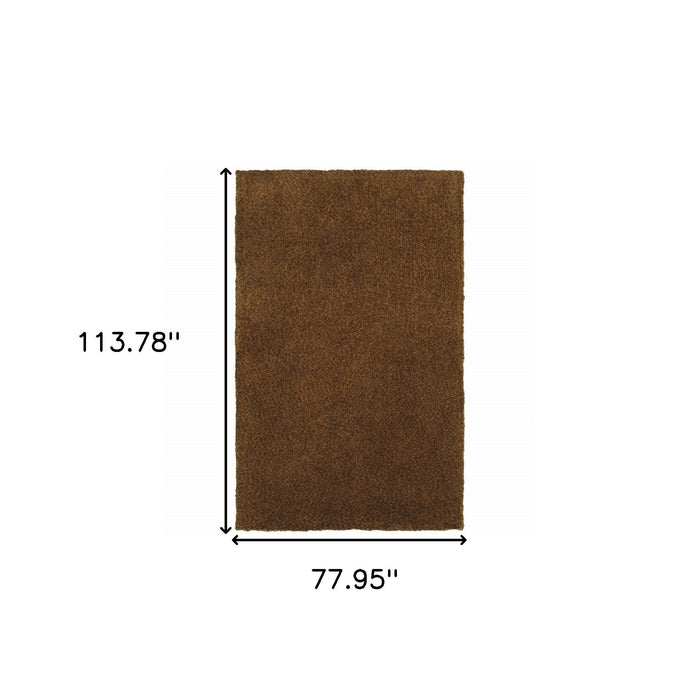 6' x 9' Shag Tufted Handmade Stain Resistant Area Rug - Brown