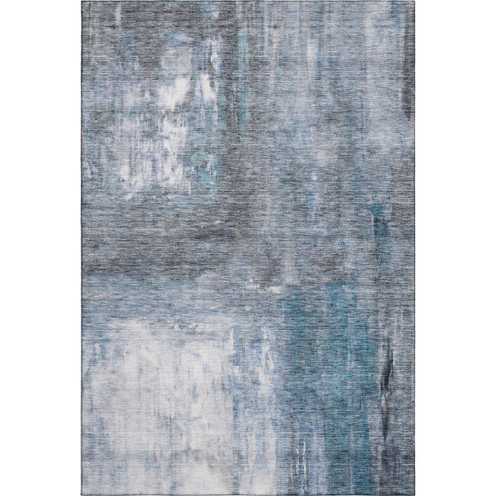 10' X 14' Abstract Washable Area Rug With UV Protection (684172) - Blue / Ivory / Gray