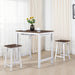 Giga 3-piece counter height dining set with table and two stools, modern wood finish for kitchen or dining room.