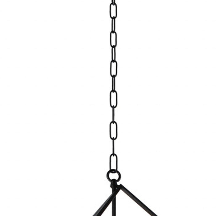 Unique Statement Six Light Metal Chandelier With Shades - Black