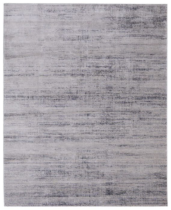 9' x 13' Power Loom Area Rug - Gray And Ivory