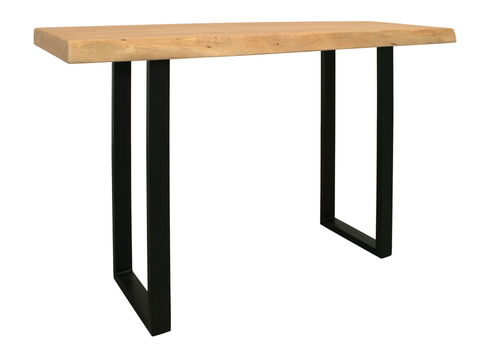 47" Solid Wood And Metal Live Edge Console Table - Natural And Black