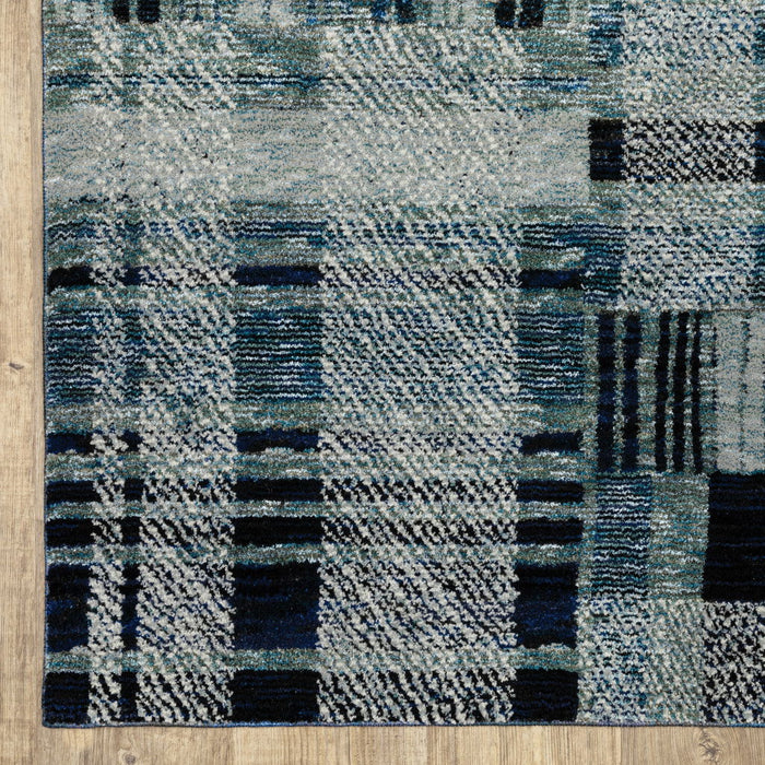 10' x 13' Geometric Power Loom Modern Area Rug - Blue