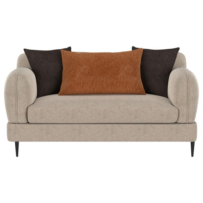 Jade - Chenille Upholstered Modern Track Arm Loveseat