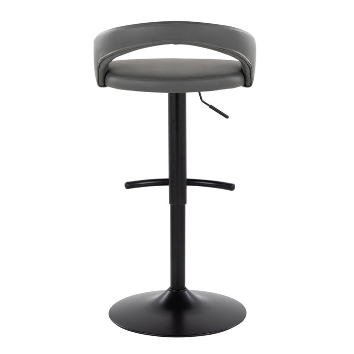 Grotto - Upholstered Adjustable Barstool - Black Metal Base