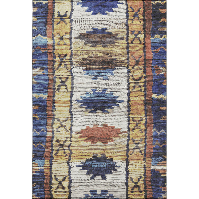 10' X 14' Tribal Washable Area Rug With UV Protection (709036) - Gold / Copper / Ivory