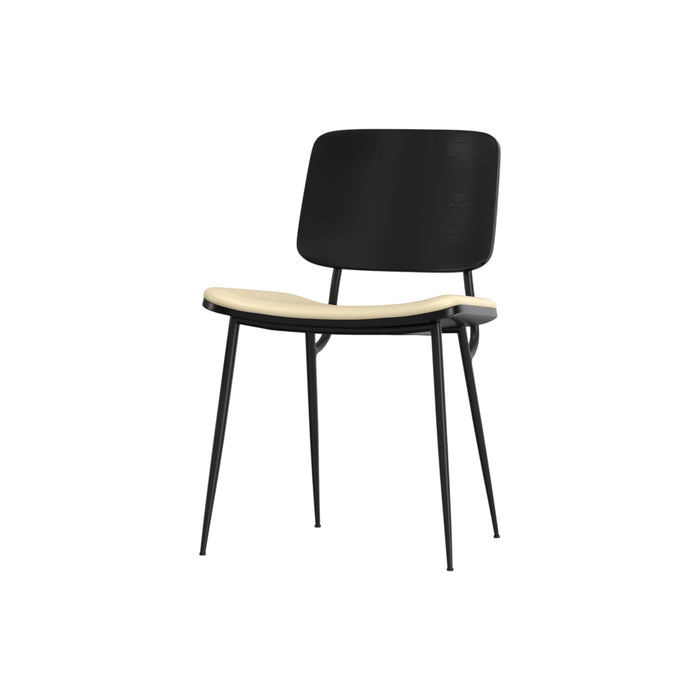 Solid Wood Dining Parsons Chairs (Set of 2) - Cream / Black