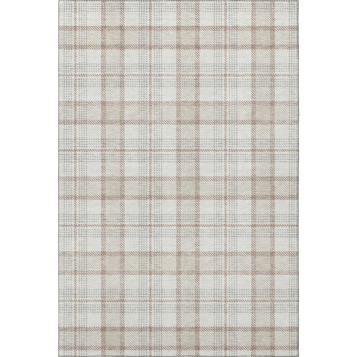 10' X 14' Plaid Washable Area Rug With UV Protection (682481) - Linen / Beige / Gray
