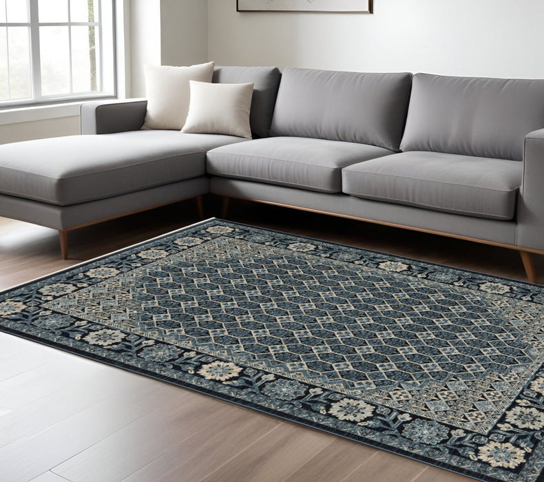 8' X 11' Oriental Area Rug With Fringe - Ivory