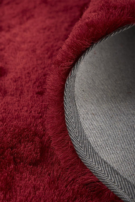 8' Round Shag Tufted Handmade Area Rug - Red And Purple