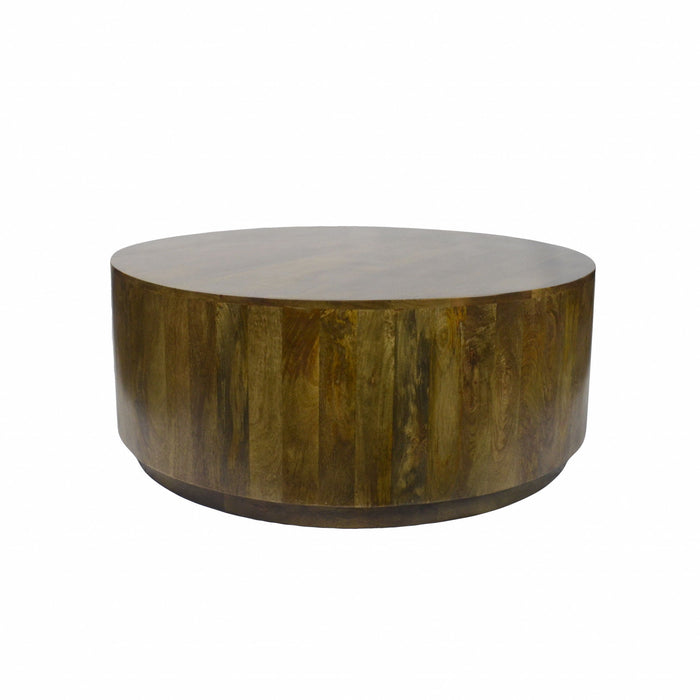 42" Solid Wood Round Coffee Table - Brown
