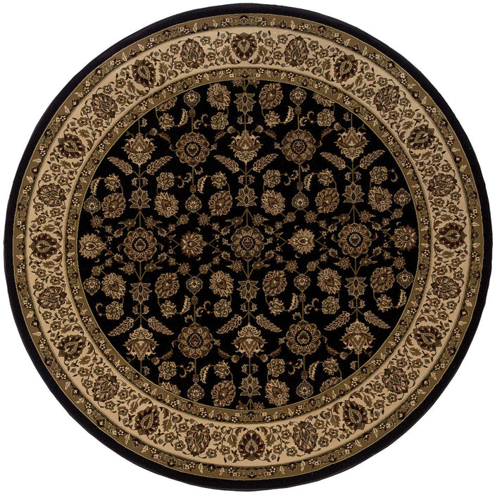 8' Oriental Round Rug - Brown
