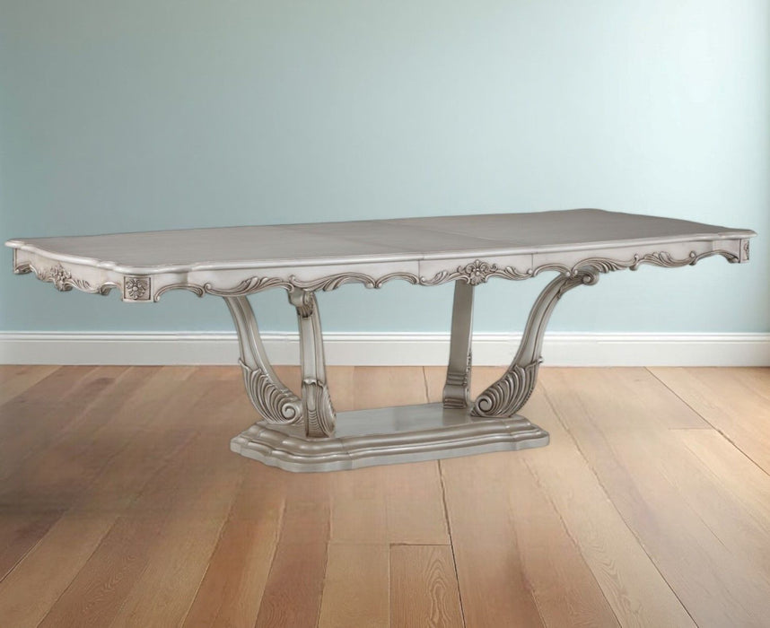 44" Solid Wood Pedestal Base Dining Table - Off White
