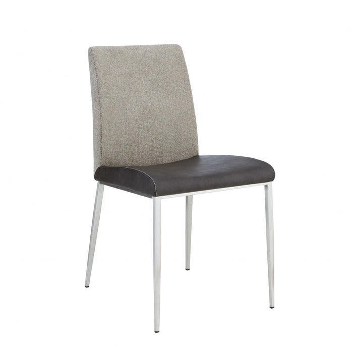 Upholstered Fabric Dining Room Side Chairs (Set of 2) - Light Gray