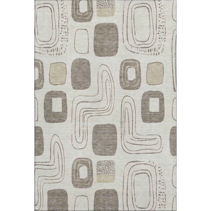 10' X 14' Geometric Washable Area Rug With UV Protection (696638) - Beige / Taupe / Khaki