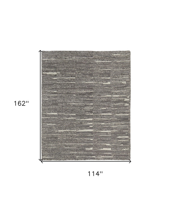9' x 13' Abstract Hand Woven Area Rug - Gray Ivory And Taupe