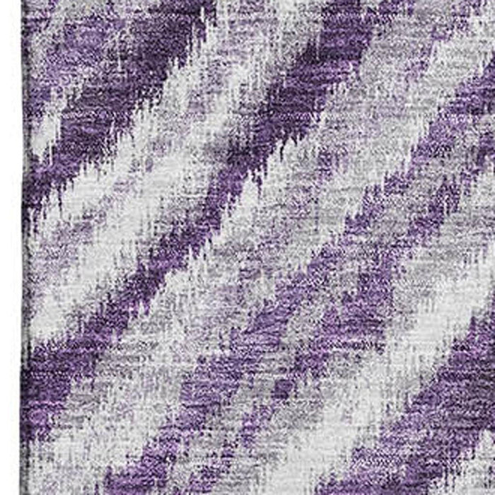 10' X 14' Geometric Washable Area Rug With UV Protection - Purple