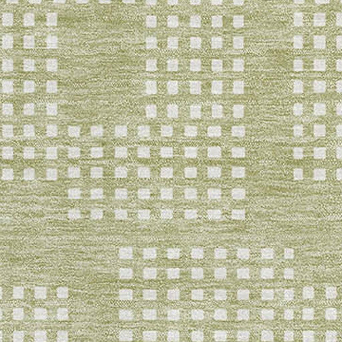10' X 14' Geometric Washable Area Rug With UV Protection (670682) - Artichoke Green / Ivory