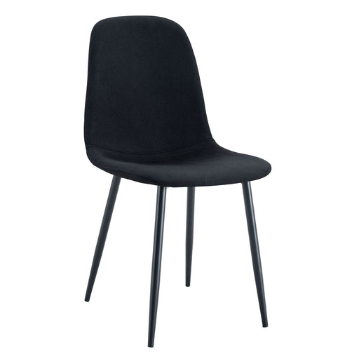 Set of Giga modern medieval-style cushioned side chairs with metal legs, ideal for kitchen dining and contemporary interiors.