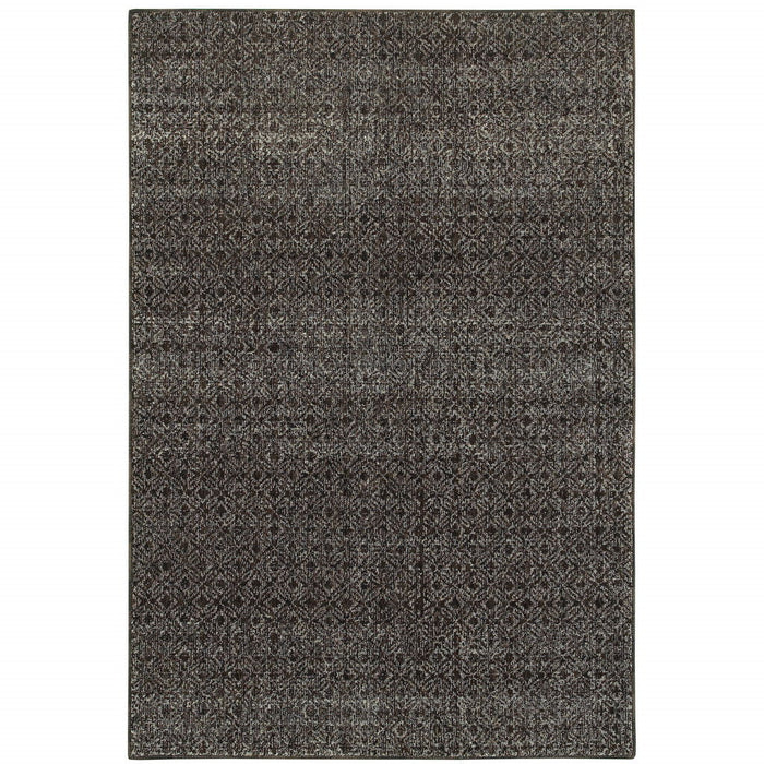 7.9' x 11.3' Geometric Power Loom Area Rug - Gray