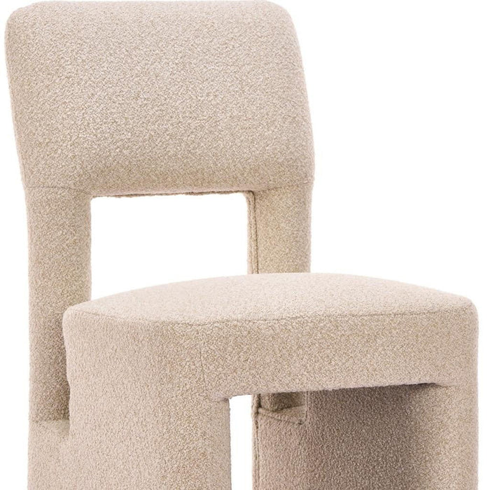 Fabric Open Back Dining Side Chairs (Set of 2) (726116) - Beige
