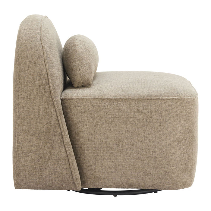 32" Modern Upholstered Swivel Side Chair - Brown