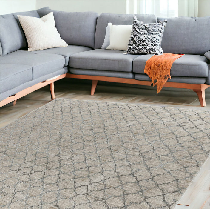 9' x 12' Moroccan Stain Resistant Area Rug - Beige