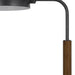 HomeRoots tray table floor lamp with bronze finish and transparent glass dome shade, featuring a brown base and modern design.