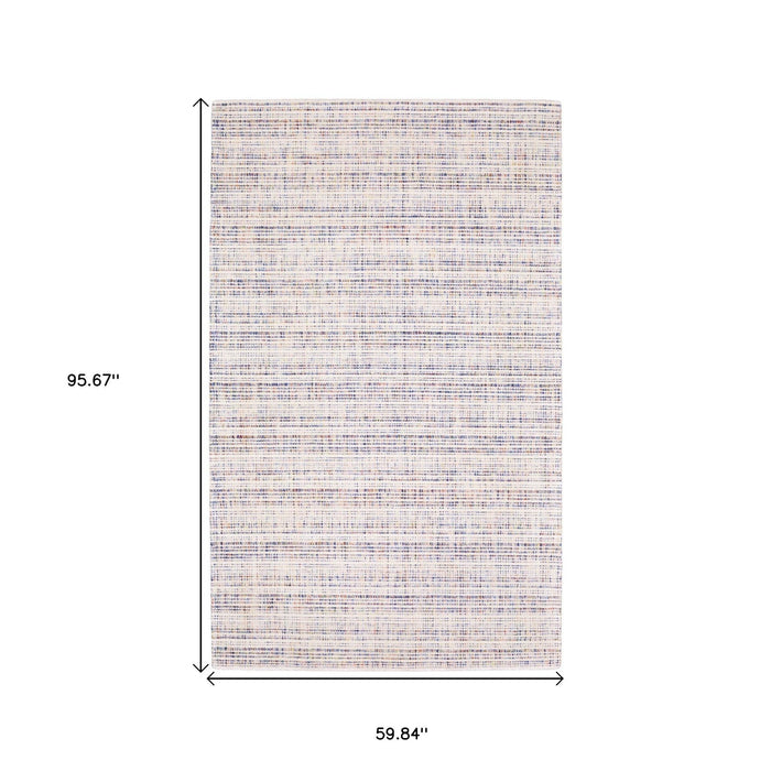 5' X 8' Striped Hand Tufted Area Rug - Ivory