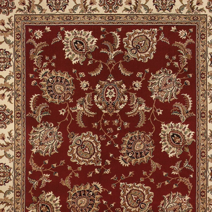 5' X 8' Oriental Area Rug - Red And Ivory