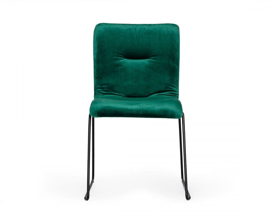 Upholstered Fabric Dining Side Chairs (Set of 2) - Green