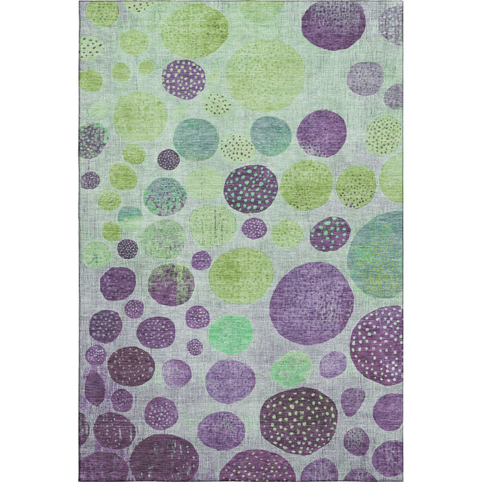 10' X 14' Geometric Washable Area Rug With UV Protection (707455) - Purple / Green