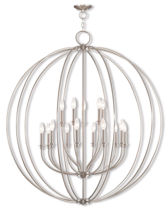 48" Multi Light Dimmable Chandelier With Shades - Nickel