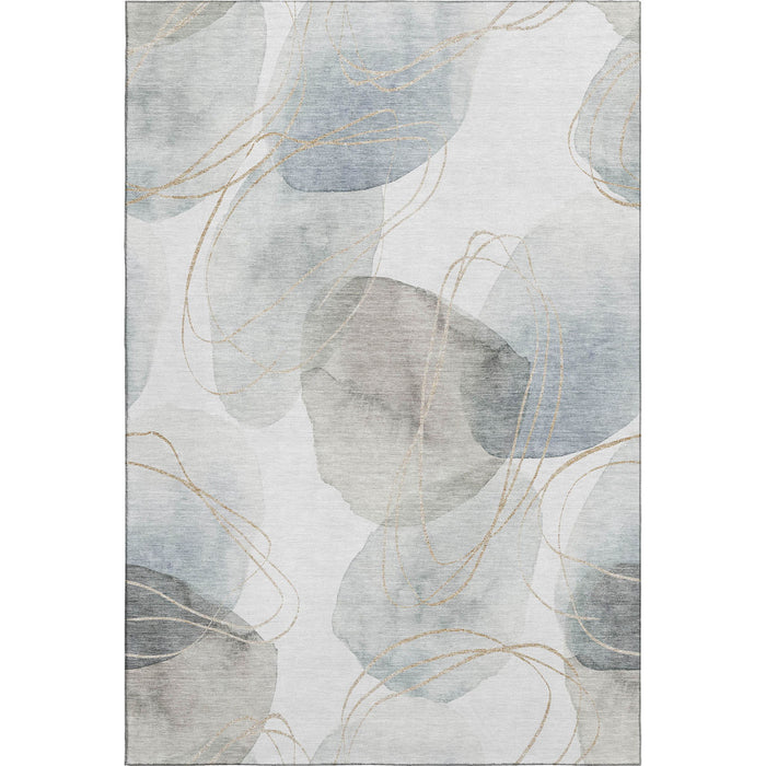 10' X 14' Abstract Washable Area Rug With UV Protection (648430) - Ivory / Beige