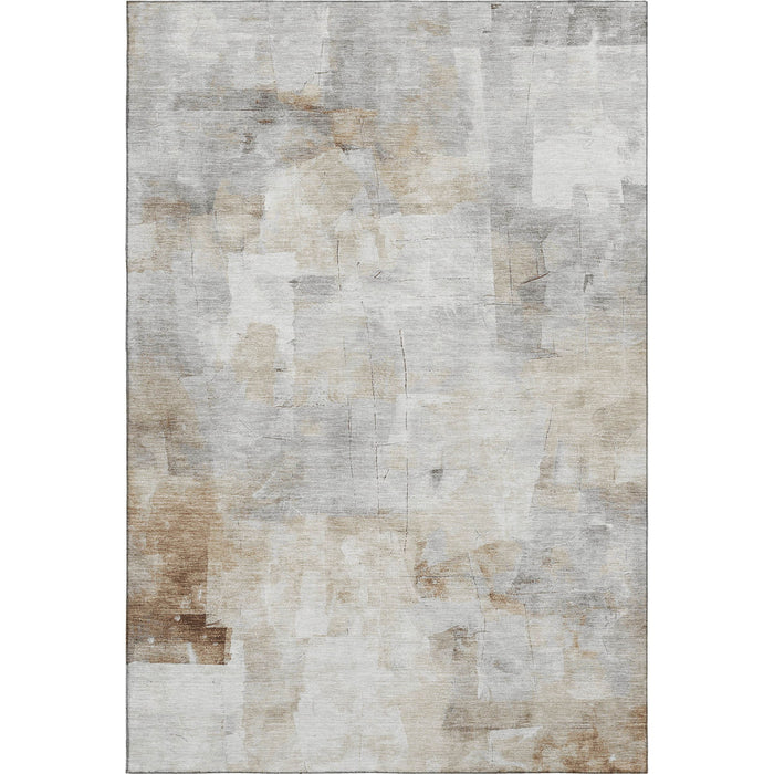10' X 14' Abstract Washable Area Rug With UV Protection (696710) - Linen / Gray / Ivory