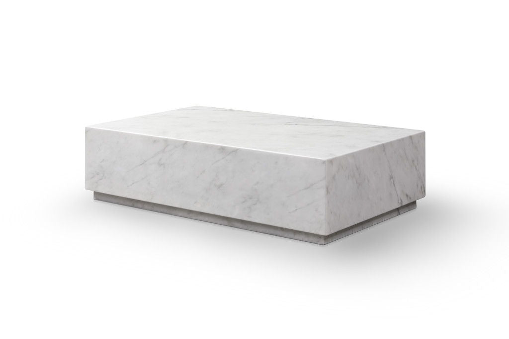 Genuine Marble Block Coffee Table (714513) - White