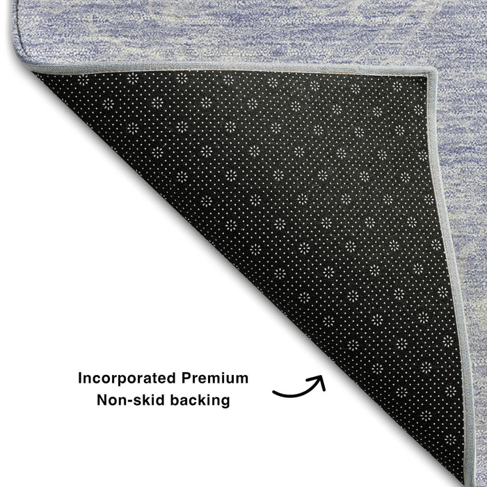 10' X 14' Abstract Washable Area Rug With UV Protection (654596) - Lavender / Ivory