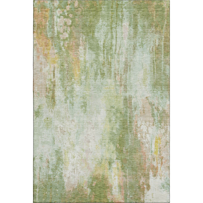 10' X 14' Abstract Washable Area Rug With UV Protection (695714) - Sage / Wheat / Ivory
