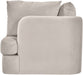 Velvet upholstered stationary chair by Meridian Furniture, featuring plush fabric and a modern design for comfortable seating.