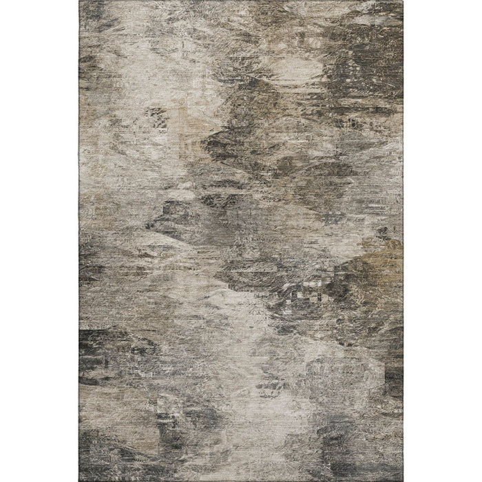 9' X 12' Abstract Washable Area Rug With UV Protection (650649) - Taupe / Gray