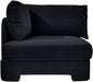 Meridian Furniture Hammond velvet upholstered stationary chair with plush fabric and sleek design, perfect for living room or office.