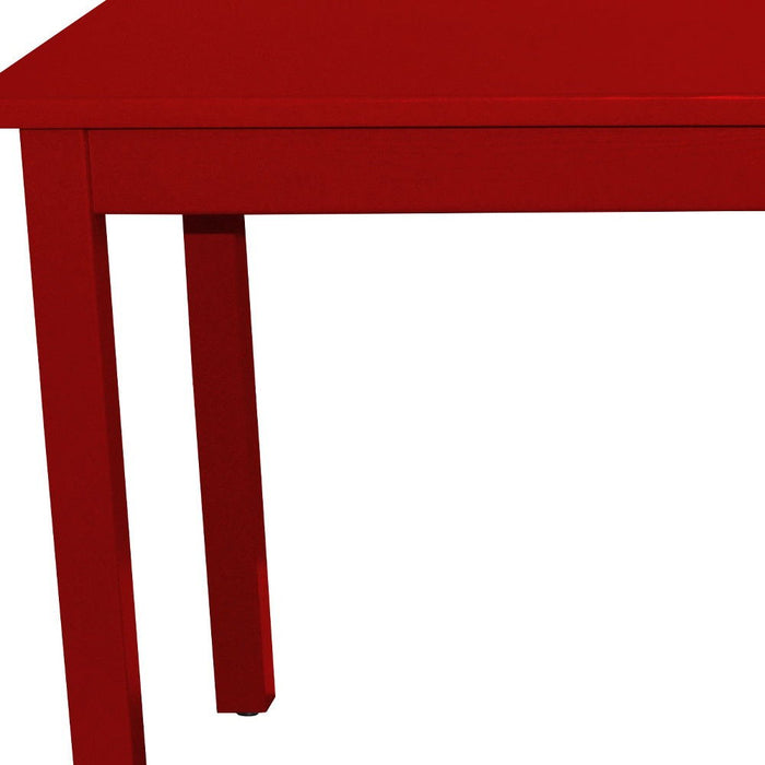48" Solid Wood Dining Table - Fire Engine Red