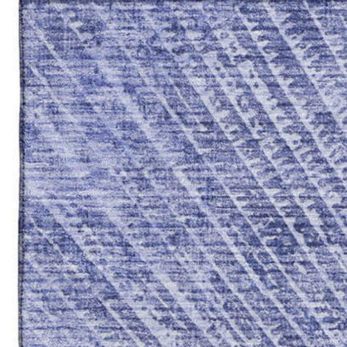 9' X 12' Geometric Washable Area Rug With UV Protection (648339) - Navy Blue / Ivory