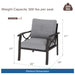 Set of two Giga all-weather armchairs with cushions, sculptural design in gray and khaki for outdoor seating.