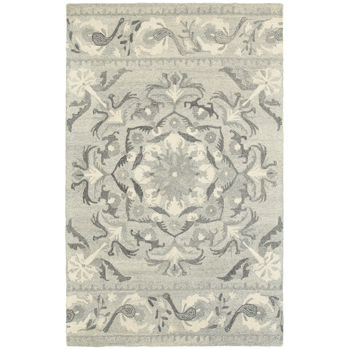 10' X 13' Wool Floral Hand Tufted Area Rug - Ivory